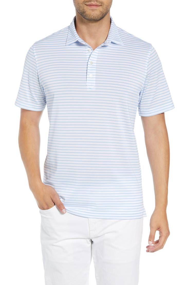 Men's Johnnie-o Myers Regular Fit Stripe Prep-formance Polo, Size - White