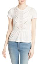 Women's Rebecca Taylor Lace Trim Linen Jersey Tee