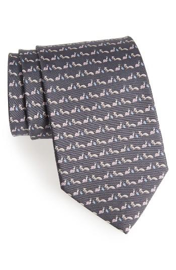 Men's Salvatore Ferragamo Squirrel & Snail Print Silk Tie