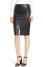 Women's David Lerner Faux Leather Pencil Skirt - Black
