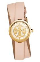 Women's Tory Burch Reva Double Wrap Leather Strap Watch, 29mm