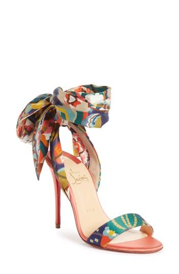 Women's Christian Louboutin Sandale Du Desert Ankle Wrap Sandal Us / 35eu - Pink