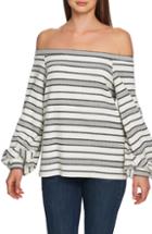Women's 1.state Off The Shoulder Jacquard Top - White