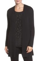 Petite Women's Eileen Fisher Long Wool Cardigan, Size P - Black