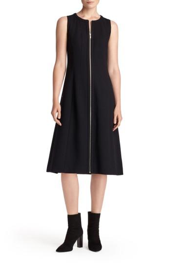 Women's Lafayette 148 New York Celinda Nouveau Crepe Dress - Black