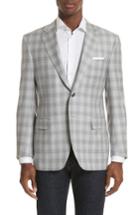 Men's Canali Classic Fit Plaid Wool Sport Coat Us / 48 Eu R - Grey