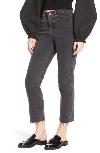 Women's Levi's Wedgie High Waist Ankle Straight Leg Jeans - Black