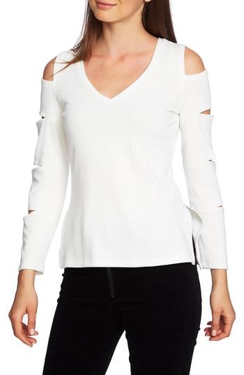 Women's 1.state Cold Shoulder Slash Sleeve Top, Size - White
