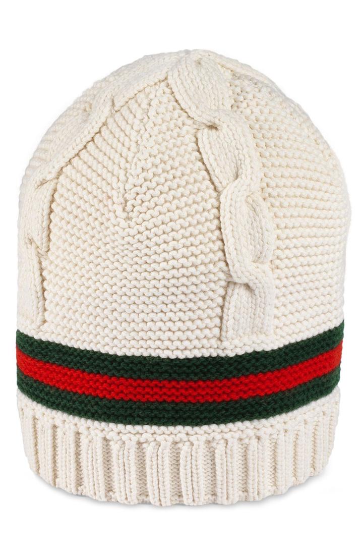 Women's Gucci Liom Cable Knit Beanie -