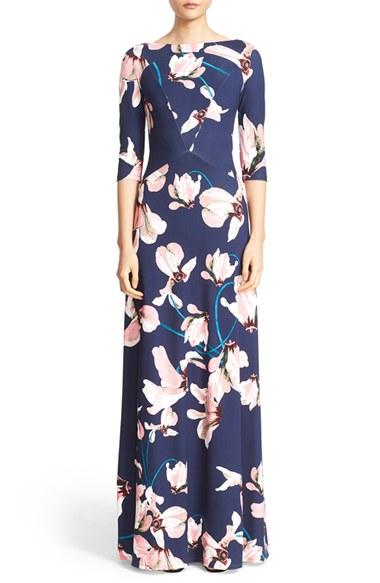 Women's Erdem Valentina Floral Print Jersey Gown