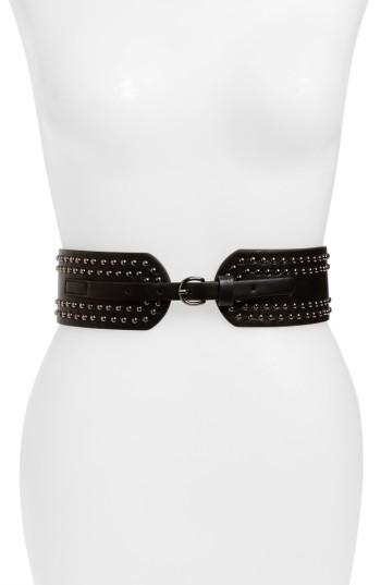 Women's Halogen Studded Stretch Belt - Black