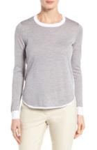 Women's Nordstrom Collection Merino Wool Curved Hem Pullover