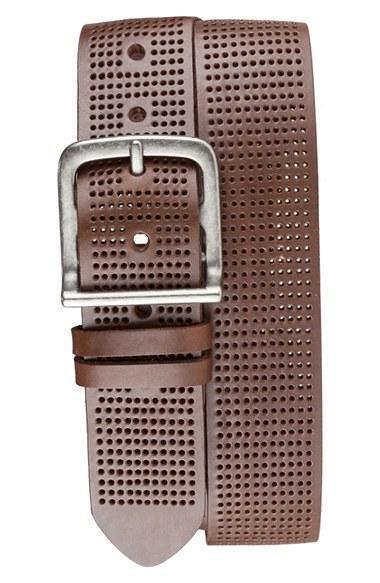 Men's Bill Adler 1981 Perforated Leather Belt - Brown