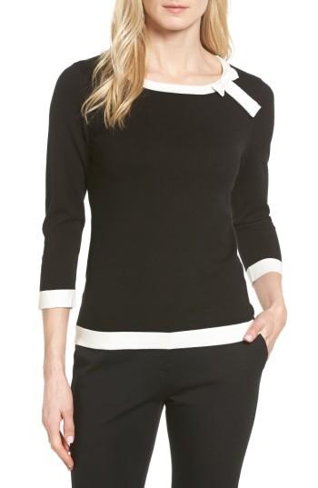 Women's Cece Bow Trim Tipped Sweater