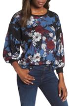 Women's Bobeau Blouson Sleeve Fleece Knit Top - Blue