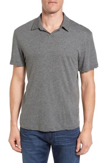 Men's James Perse Melange Jersey Polo (xs) - Grey