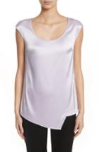 Women's St. John Collection Satin Scoop Neck Top, Size - Purple