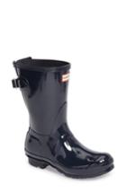 Women's Hunter Original Short Adjustable Back Gloss Rain Boot M - Blue