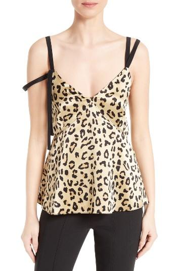 Women's Cinq A Sept Sacha Leopard Print Silk Tank