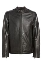 Men's Ted Baker London Mate Leather Biker Jacket (m) - Black