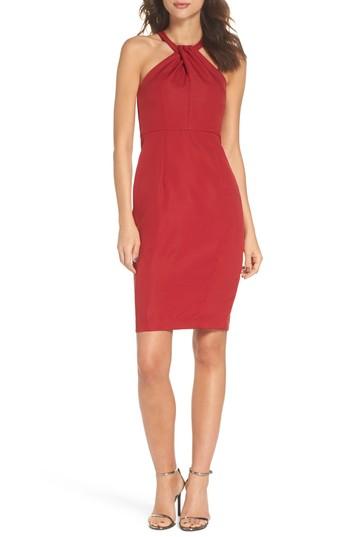 Women's Lulus Be My Baby Halter Sheath Dress - Burgundy
