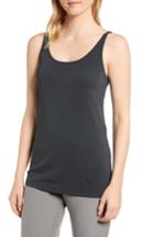 Women's Eileen Fisher Long Scoop Neck Camisole, Size Large - Grey (regular & ) (online Only)