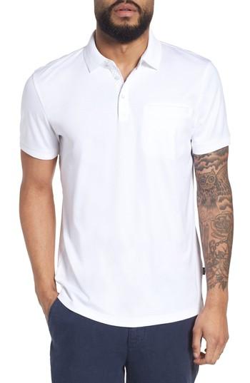 Men's Boss Prout Regular Fit Polka Dot Polo Shirt - White