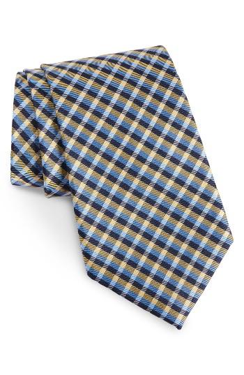 Men's Nordstrom Men's Shop Plaid Silk Tie, Size - Yellow
