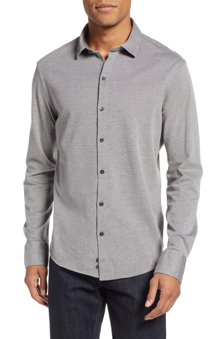 Men's Zachary Prell Raphael Fit Sport Shirt, Size Small - Grey