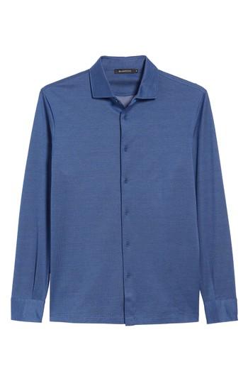 Men's Bugatchi Regular Fit Microdot Print Knit Sport Shirt - Blue