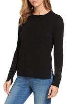 Women's Halogen Crewneck Cashmere Sweater, Size - Black