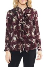 Women's Vince Camuto Delicate Bouquet Ruffle Front Blouse, Size - Red