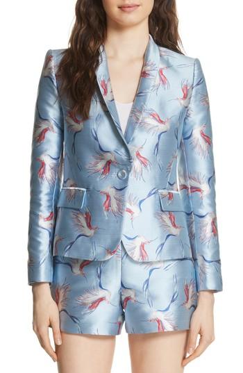 Women's Alice + Olivia Macey Bird Print Jacket - Blue