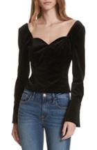 Women's Frame Sweetheart Velvet Bustier Top - Black