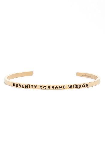 Women's Mantraband Serenity Courage Wisdom Engraved Cuff