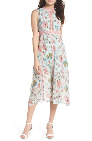 Women's Foxiedox Kinsey Print Gauze Midi Dress - Blue