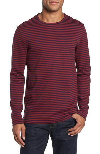 Men's Boss Stripe Long Sleeve T-shirt, Size - Red