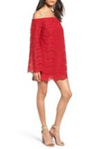 Women's Fire Off The Shoulder Lace Shift Dress - Red