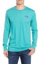 Men's The North Face Red Box Long Sleeve T-shirt, Size - Blue/green