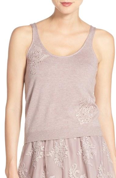 Women's Jenny Yoo 'cora' Lace Detail Tank - Purple