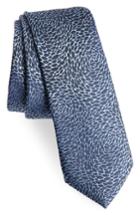 Men's Calibrate Hydrangea Floral Silk Skinny Tie, Size - Grey