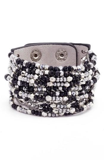 Women's Cristabelle Beaded Leather Cuff