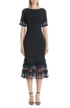Women's Lela Rose Fringe Flare Hem Sheath Dress - Blue