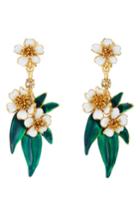 Women's Oscar De La Renta Delicate Flower Drop Earrings