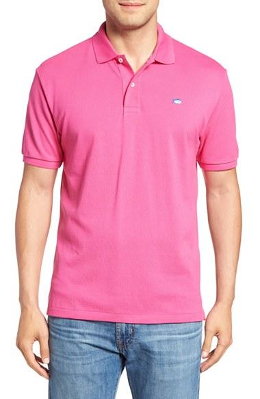 Men's Southern Tide 'skipjack Micro Pique' Stretch Cotton Polo, Size - Pink