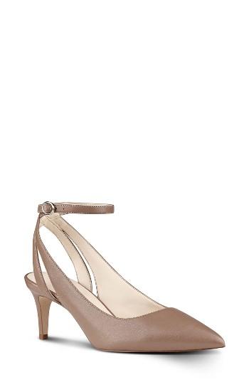 Women's Nine West Shawn Ankle Strap Pump .5 M - Beige