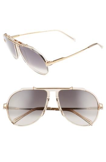 Women's Celine 60mm Gradient Aviator Sunglasses - Champagne/ Gold/ Green