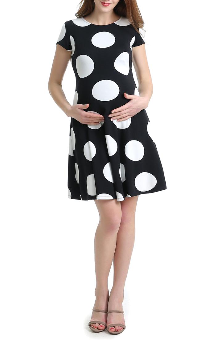 Women's Kimi And Kai Joslyn Polka Dot A-line Maternity Dress