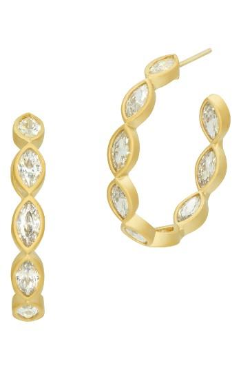 Women's Freida Rothman Amazonian Allure Marquise Hoop Earrings