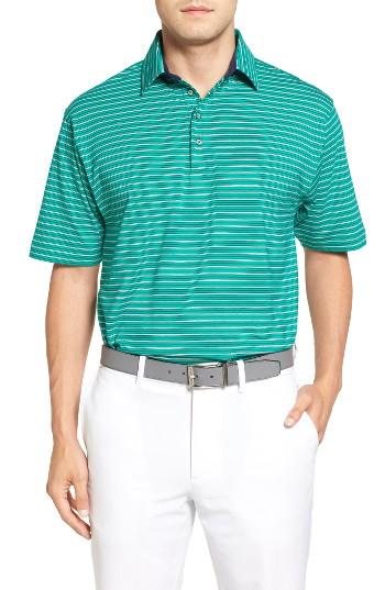 Men's Bobby Jones Liquid Cotton Fine Stripe Polo - Green